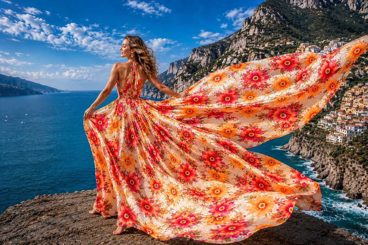 Sloane Floral Halter Maxi Dress — view 4