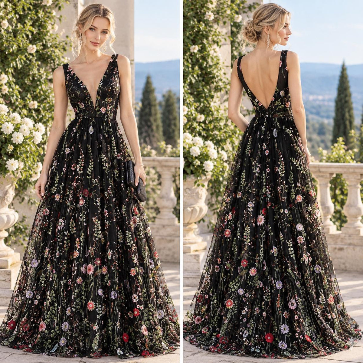 Viola Floral Embroidered Maxi Dress — view 2