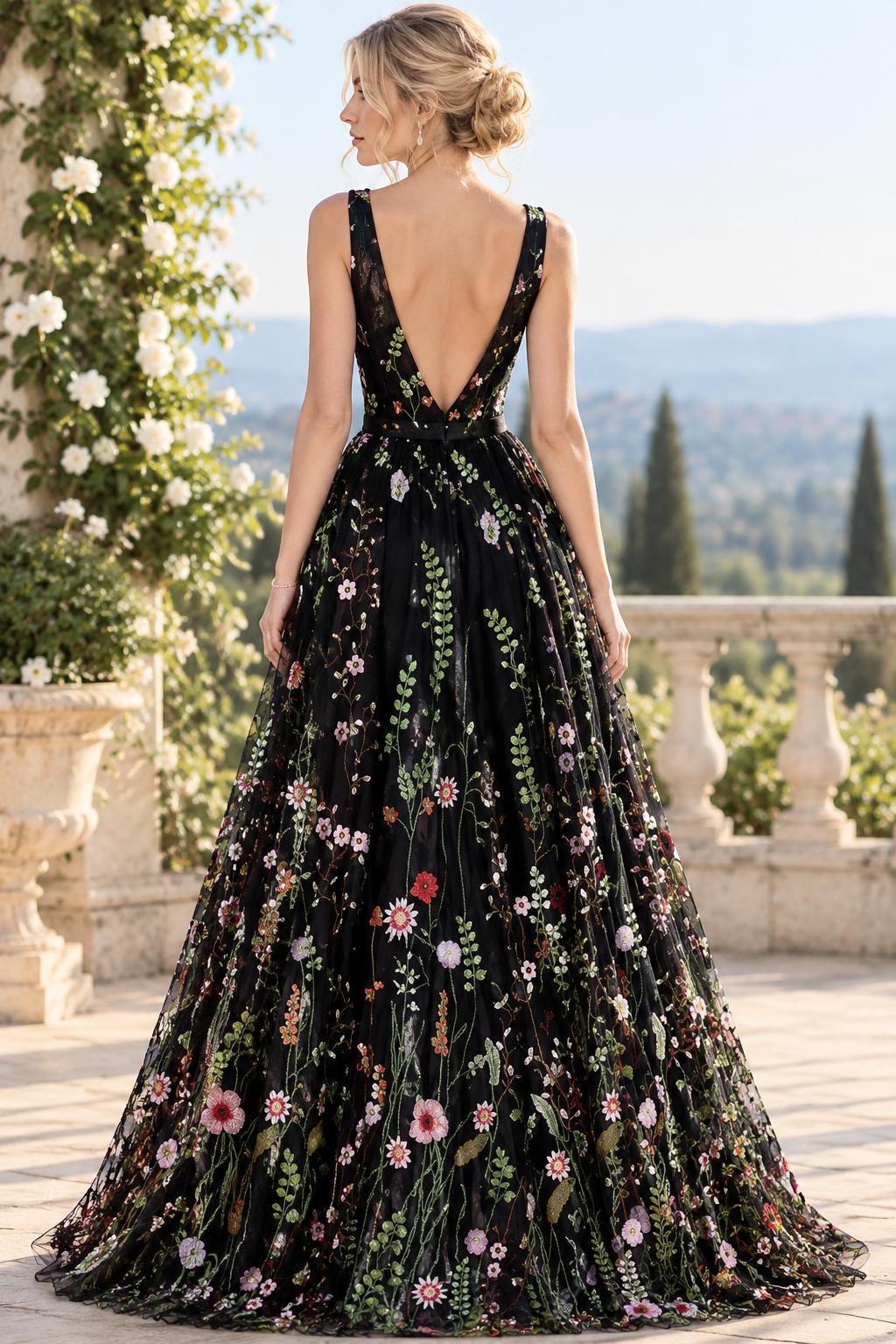 Viola Floral Embroidered Maxi Dress — view 4